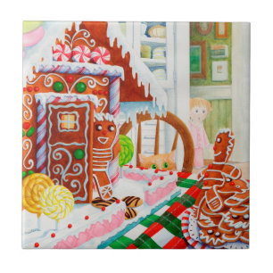 Azulejo GINGERBREAD SORPRESA 4.25x4.25 Tejido cerámico