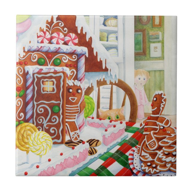 Azulejo GINGERBREAD SORPRESA 4.25x4.25 Tejido cerámico (Frente)