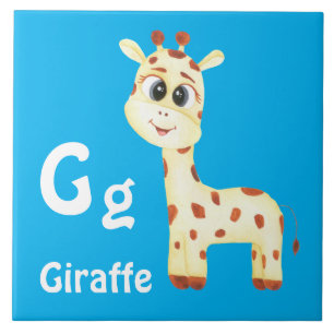 Azulejo Giraffe personalizar ABC: Letra G - Añadir tu nomb
