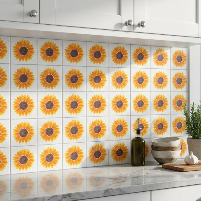 Azulejo Girasol Acuarela Moderno (Subido por el creador)