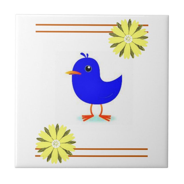 Azulejo Girasol de mosaico cerámico (Frente)