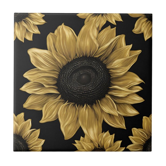 Azulejo Girasol de oro en negrita (Frente)
