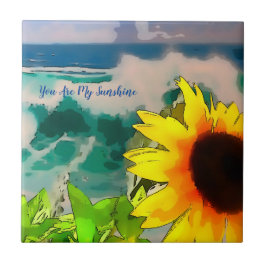 Azulejo Girasol en la playa tú eres mi sol