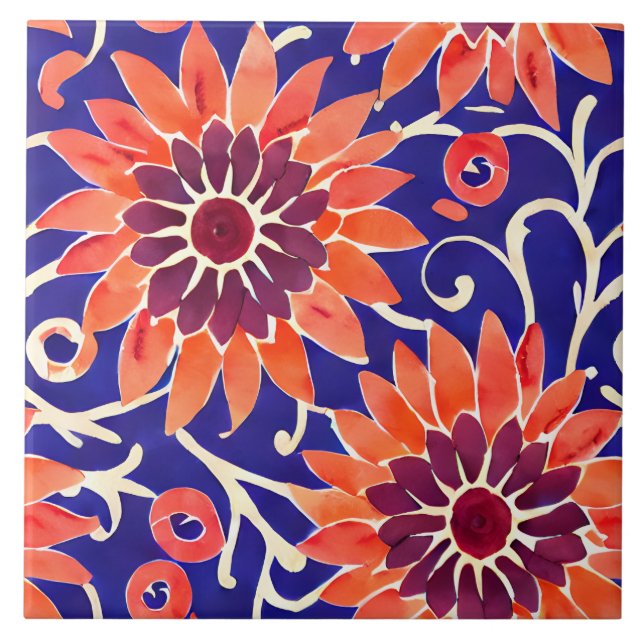 Azulejo Girasol Mediterráneo (Frente)