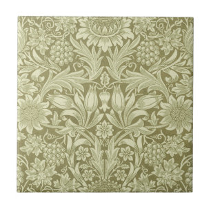 Azulejo Girasol William Morris Vintage Damasco Oliva