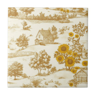 Azulejo Girasoles Campo Antiguo Toile Amarillo (3)