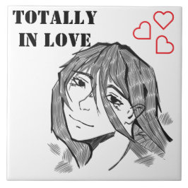 Azulejo Girl totally in love lineart