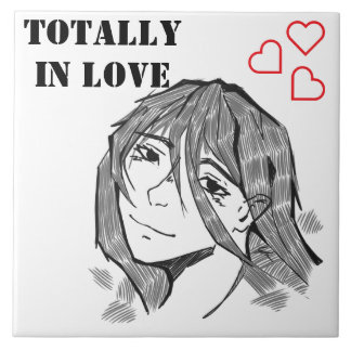 Azulejo Girl totally in love lineart