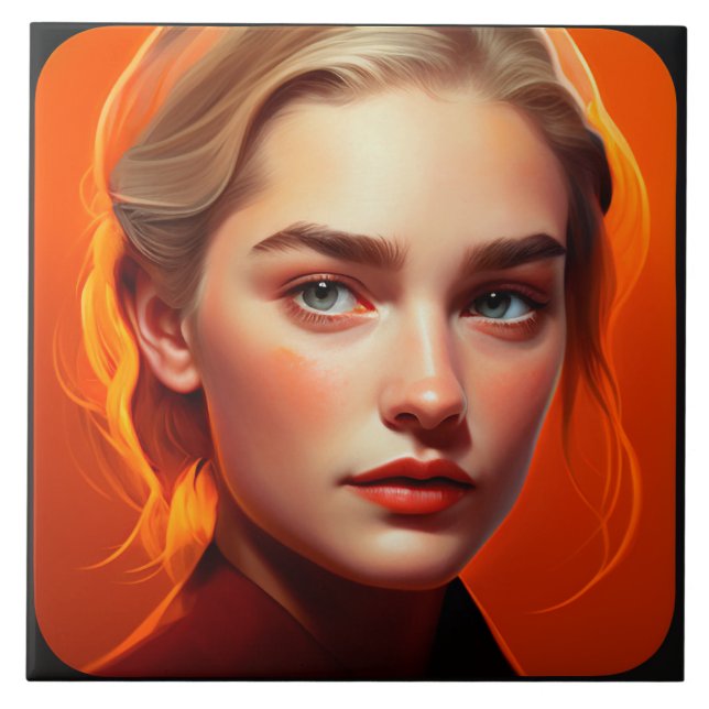 Azulejo Girl with blue eyes (Frente)