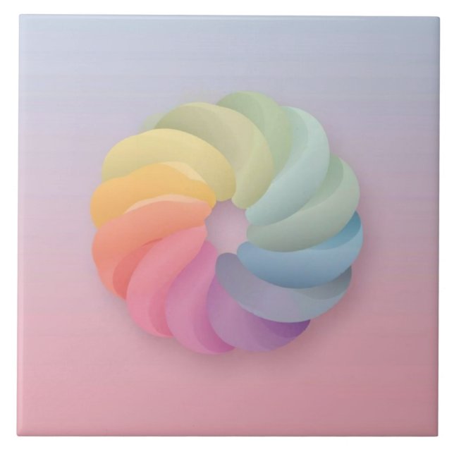 Azulejo Giro de gradiente de color suave (Frente)