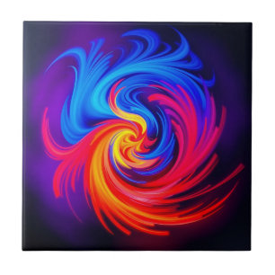 Azulejo Giro de resumen energético en rojo azul y amarillo