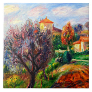 Azulejo Glackens - En la ladera de la colina con olivos,