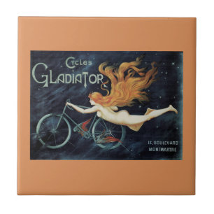 Azulejo Gladiator Cycles, Arte Antiguo Victoriano Art Nouv