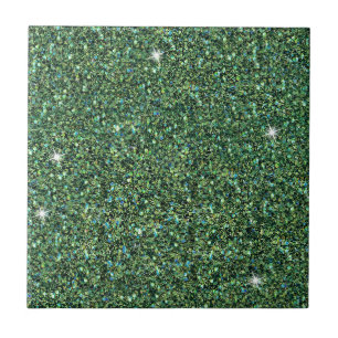 Azulejo Glam Azul Teal Brillo Brillante Chic