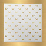 Azulejo Glam Gold Butterflies White<br><div class="desc">Baldosas blancas con mariposas doradas.</div>