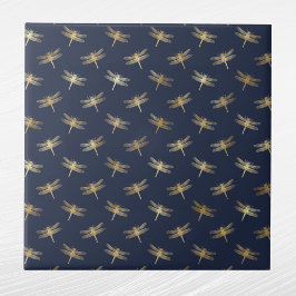 Azulejo Glam Gold Dragonflies Marina Azul