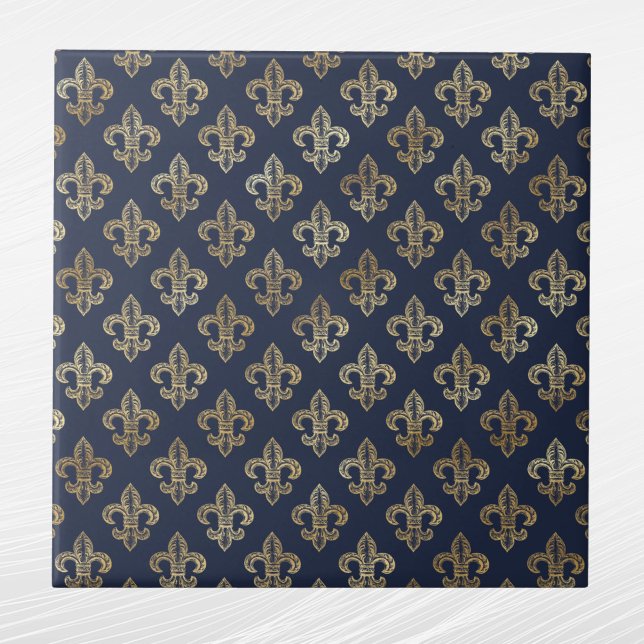 Azulejo Glam Gold Fleur de Lis (Subido por el creador)