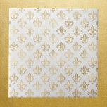 Azulejo Glam Gold Fleur de Lis White<br><div class="desc">Baldosa blanca con escollera de oro de lis.</div>