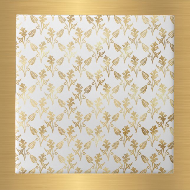 Azulejo Glam Gold Floral White (Subido por el creador)