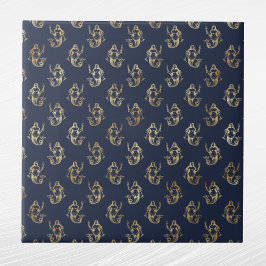 Azulejo Glam Gold Mermaid Navy Blue