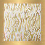 Azulejo Glam Gold Zebra Print White<br><div class="desc">Baldosa blanca con huella de cebra dorada.</div>