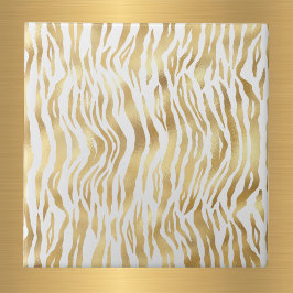 Azulejo Glam Gold Zebra Print White