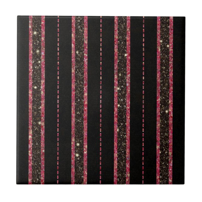 Azulejo Glam Purpurina Black and Pink Viva la Vida Magenta (Frente)