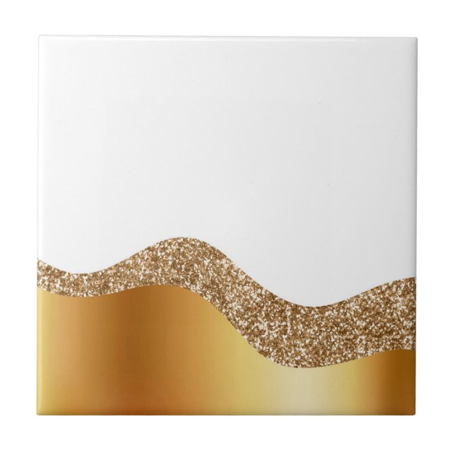 Azulejo Glamorous Light Brown White Waves Elegant Deluxe (Frente)