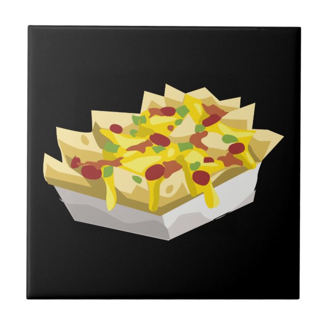 Azulejo Glitch Alimentos hambrientos nachos (Frente)