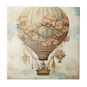Azulejo Globo de Rosa Rosa Pastel Teal Cuento de Hadas Vic