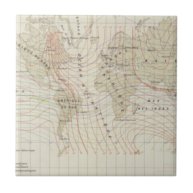 Azulejo Globo Terrestre de Le Magnetisme du (Frente)