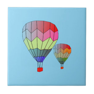 Azulejo - Globos aerostáticos a rayas