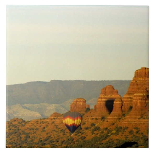 Azulejo Globos de aire caliente en Sedona, Arizona, Estado (Frente)