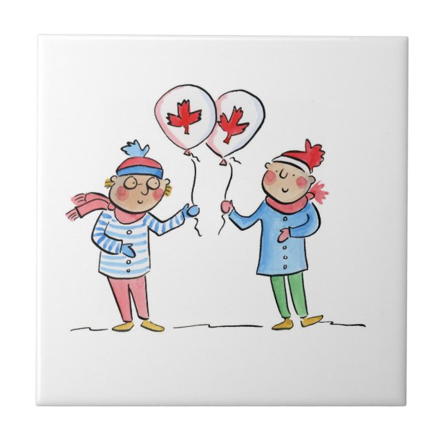 Azulejo Globos de hojas de arce (Frente)