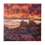 Azulejo Gloria de la Mañana Rosa<br><div class="desc">Gloria de la Mañana Rosa IV de David Drost. Presenta una imagen pacífica de los paisajes naturales contra un cielo naranja y rosa.</div>