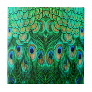 Azulejo Gloriosas plumas de pavo real