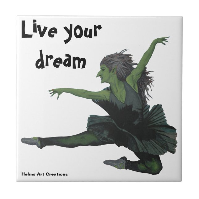 Azulejo Goblin Chica Bailarina de ballet Fantasía Tile dec (Frente)