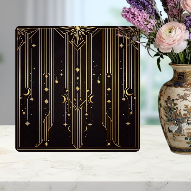 Azulejo Gold Art Deco Celestial Stars Moons Pattern  (Subido por el creador)