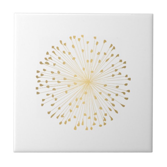 Azulejo Gold Dandelion Starburst (Frente)