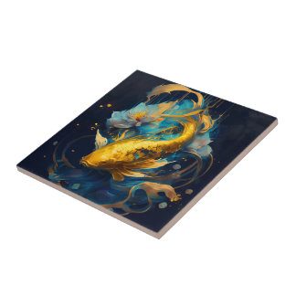 Azulejo Gold Koi :