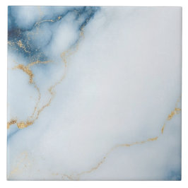 Azulejo Gold Marble Blue Pattern