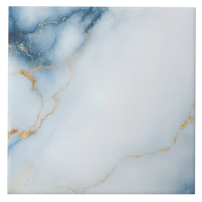 Azulejo Gold Marble Blue Pattern  (Frente)