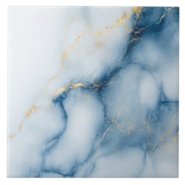 Azulejo Gold Marble Blue Pattern  (Frente)