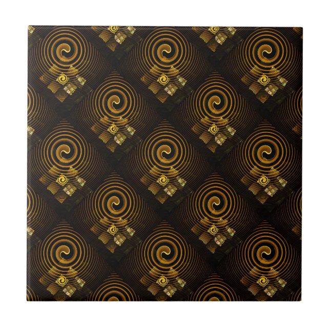 Azulejo Gold Modern Boho Elegant Abstract Art Pattern #502 (Frente)