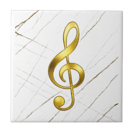 Azulejo Gold Treble Clef Marble Home Decor