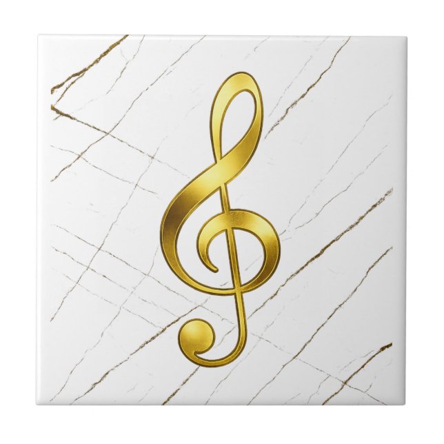 Azulejo Gold Treble Clef Marble Home Decor (Frente)