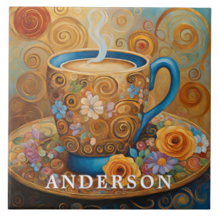 Azulejo Golden Boho Coffee Floral