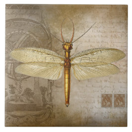 AZULEJO GOLDEN DRAGONFLY TILE
