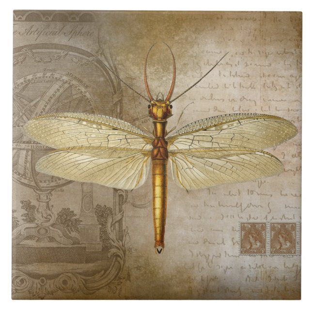 AZULEJO GOLDEN DRAGONFLY TILE (Frente)