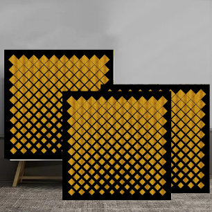 Azulejo Golden Gradient Diamond Grid Pattern